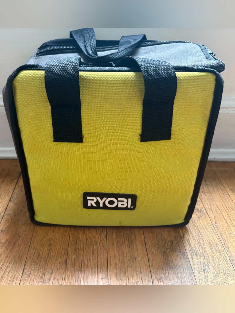 Ryobi Lime Green 9.5”x10”x6” Tool Tote Bag, Zipper Top, Carry Handles